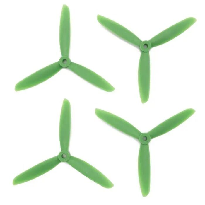 Gemfan 5x4.5x3 Glass Fiber Nylon Propeller - 3 Blade (Set of 4 - Green)